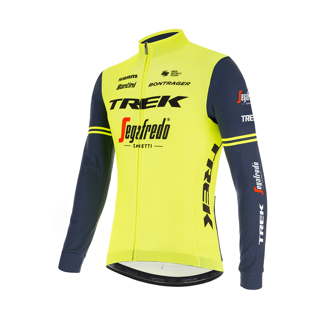 Santini Trek Segafredo Fanline Long Sleeve Jersey Fluo Green